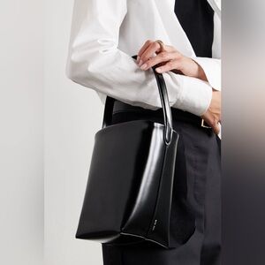 THE ROW N/S Park Small Glossed-Leather Tote